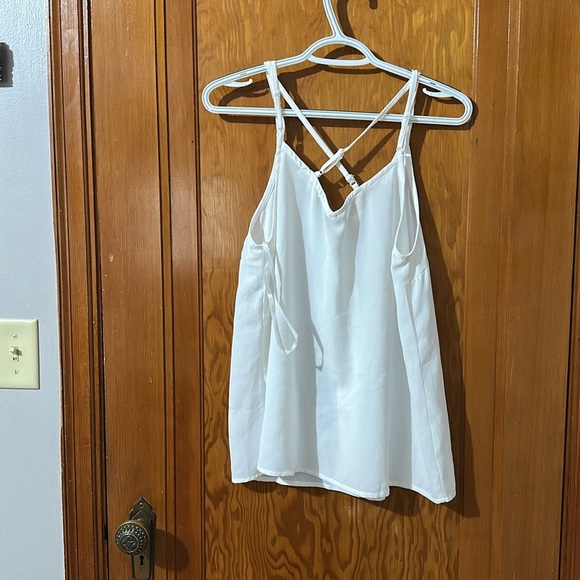 FSL  t apparel White Button-Down Strappy Topsz medium. - Picture 3 of 4